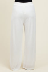 Ivory Ribbed Side Pocket Lounge Pants