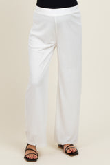 Ivory Ribbed Side Pocket Maternity Lounge Pants