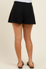 Black Ribbed Maternity Lounge Shorts