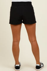 Black Stripe Detail Active Maternity Shorts