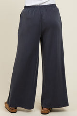 Charcoal Drawstring Wide Leg Pants