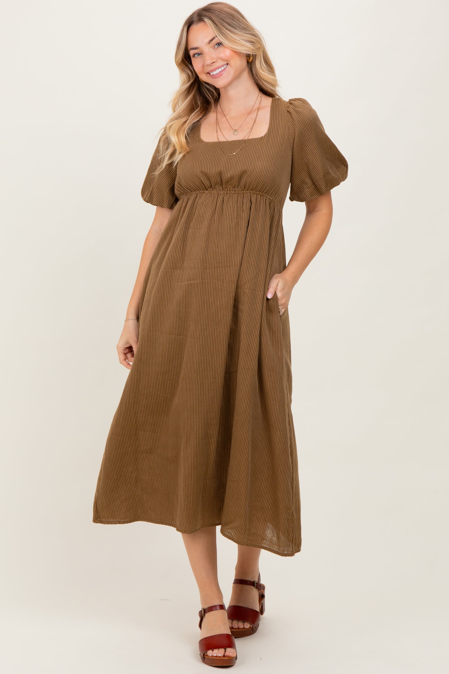 ribbed puff sleeve dress Lavish Alice x Patricia Bright relaxed ribbed puff sleeve midi pencil dress with belt in berry