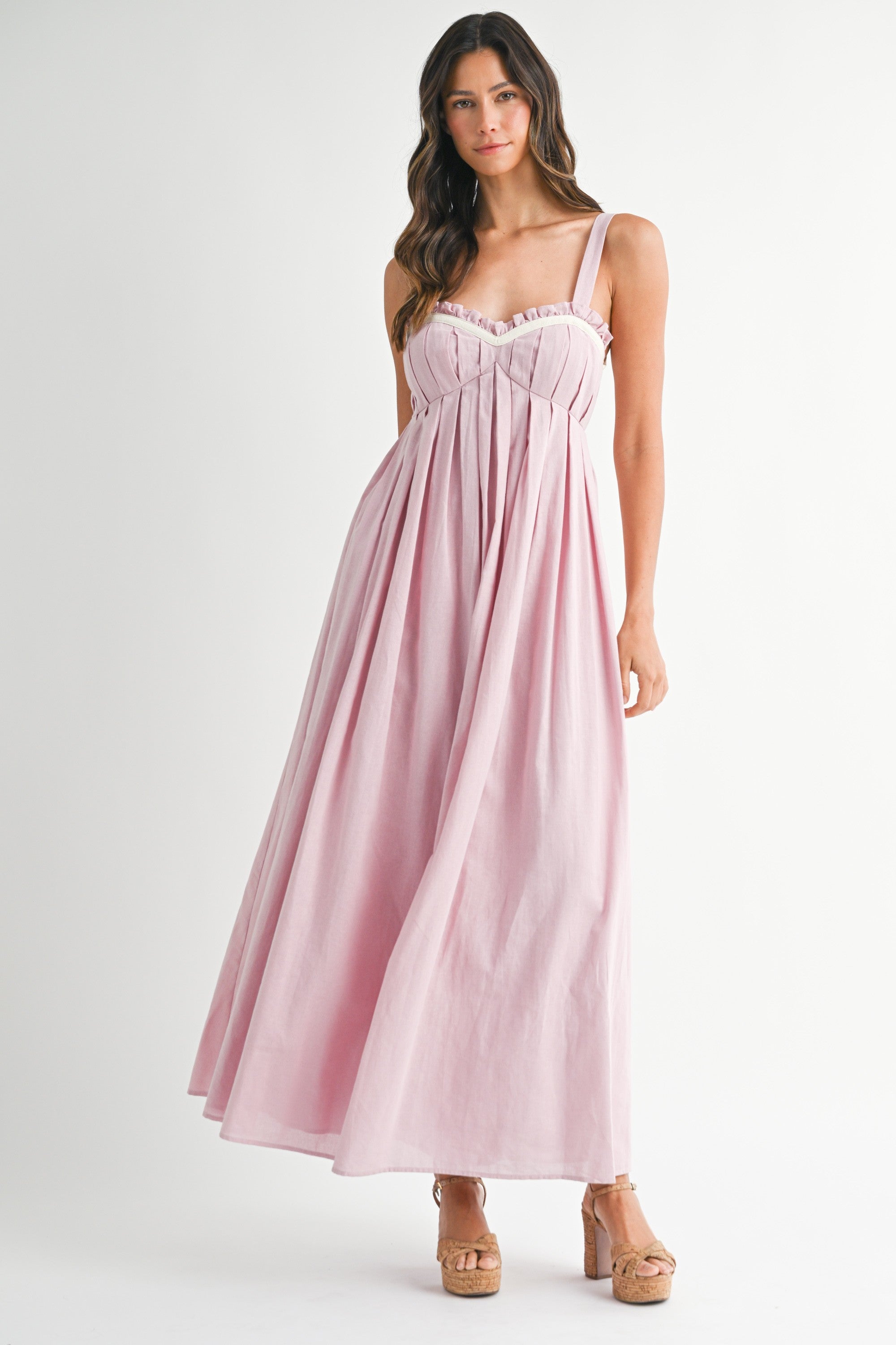 Light Pink Sweetheart Neckline Open Back Maxi Dress – PinkBlush