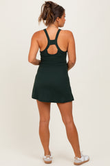 Dark Forest Green Tennis Racerback Maternity Romper Dress
