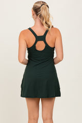 Dark Forest Green Tennis Racerback Romper Dress
