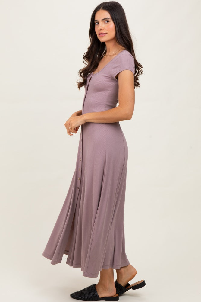 Mauve Button Down Maxi Dress