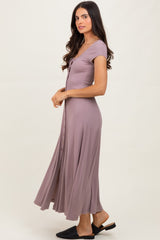 Mauve Button Down Maxi Dress