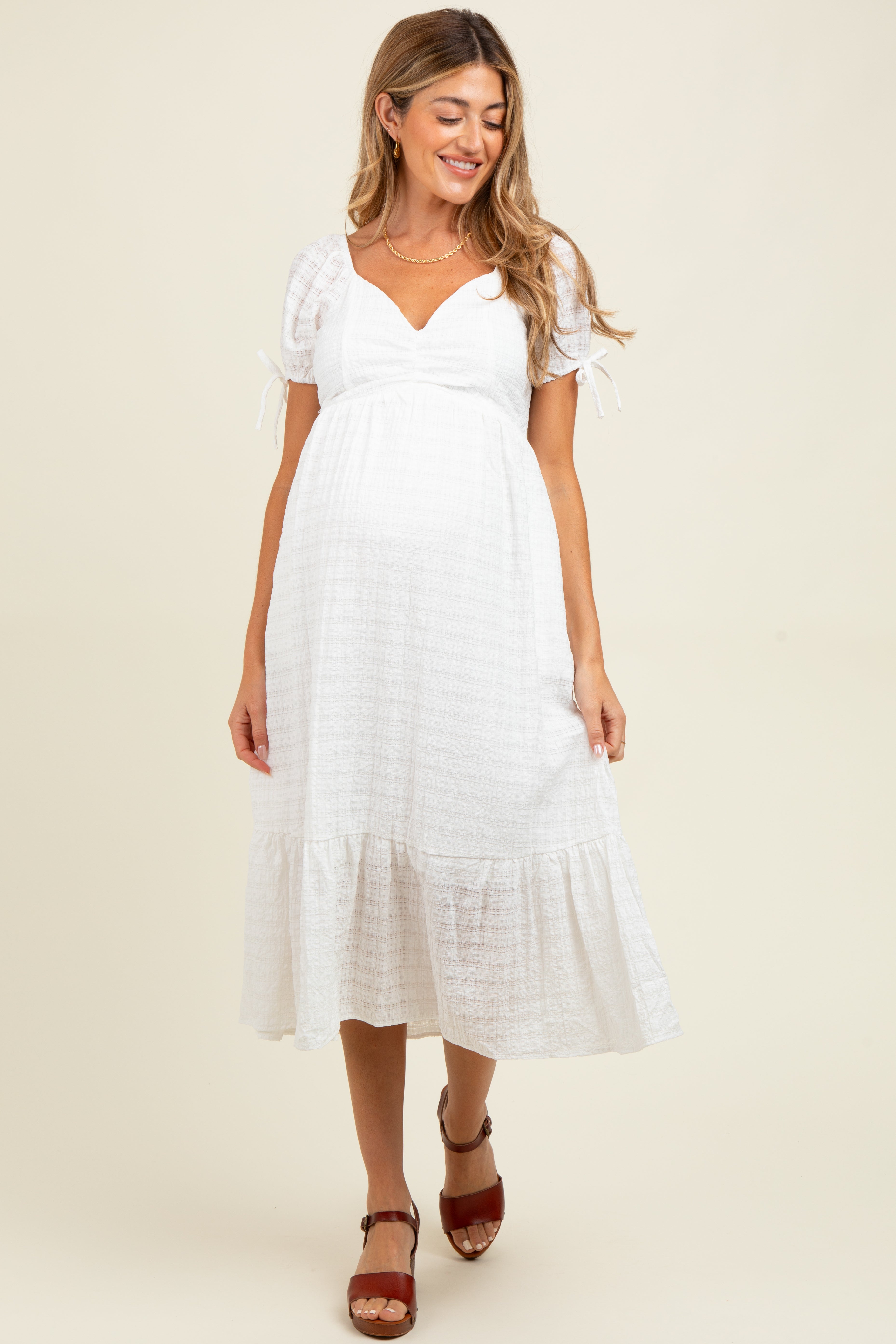 white maternity cocktail dress Angel Maternity lodie Maternity Short Sundress in White