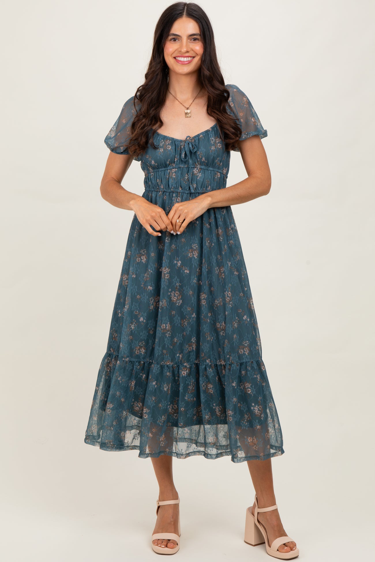 teal lace maternity dress Angel Maternity Roxy Lace Baby Shower Dress