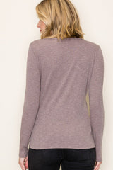 Mocha Ribbed Long Sleeve Top