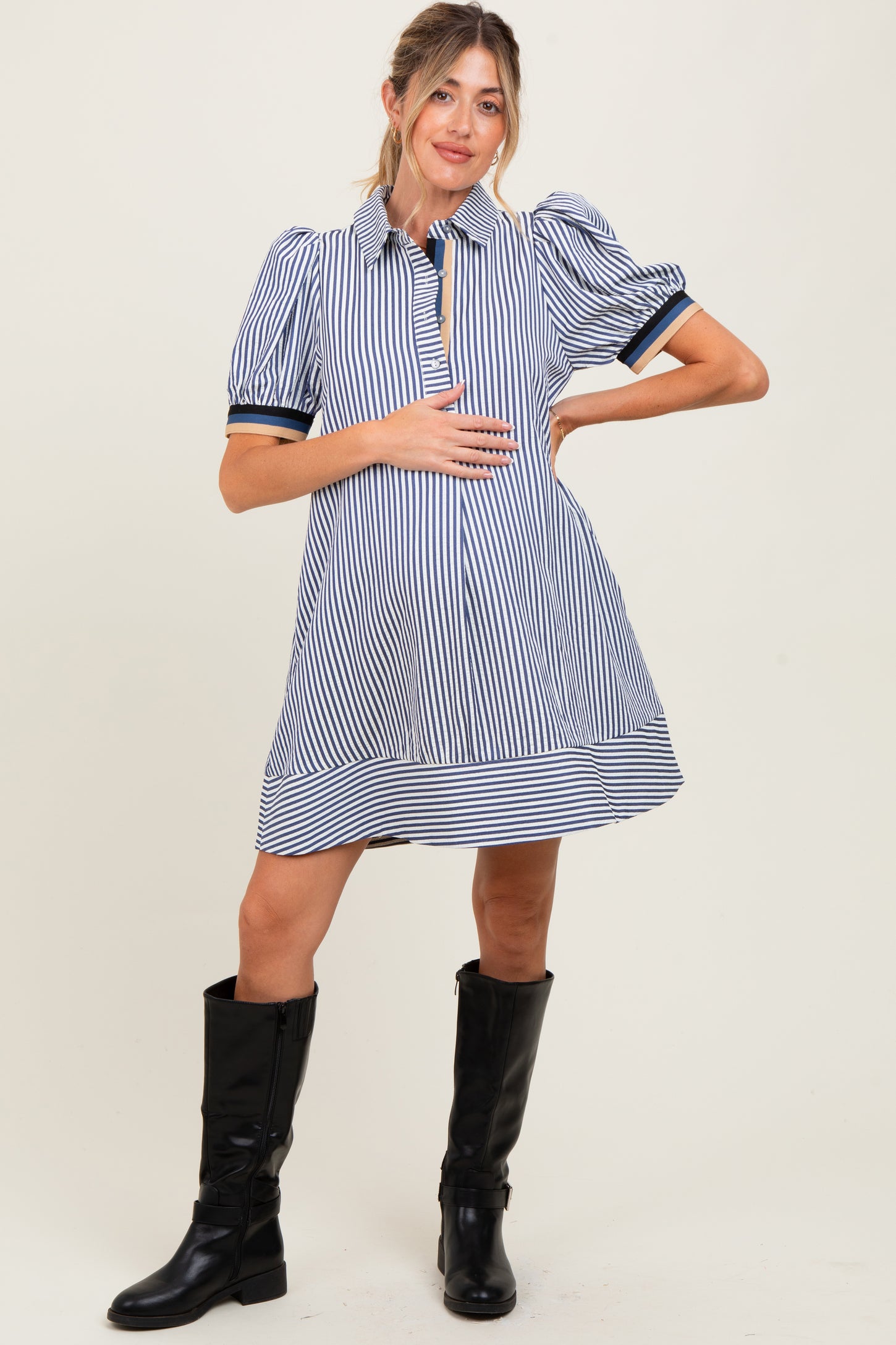 thumbnail image 2 of Fshinging Summer Dresses For Women 2025 Solid Short Sleeve Lapel Button Up Shirts Loose Casual Maxi Birthday Dress 2 of 14