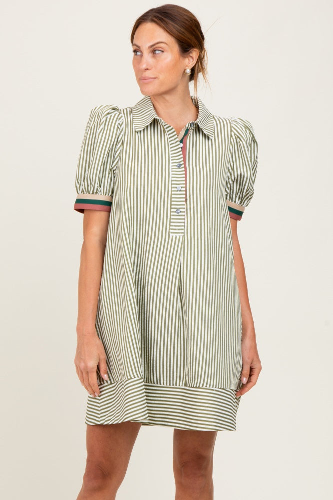 puff sleeve short shirt dress English Factory