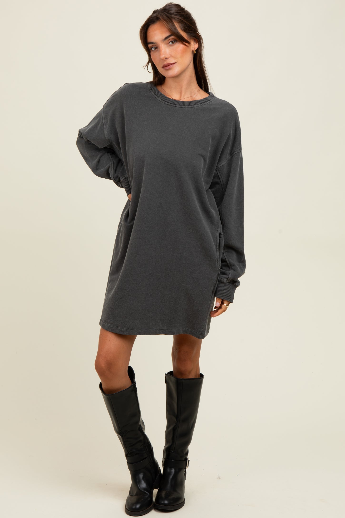 Charcoal Grey T Shirt Dresses Charcoal Oversized Long Sleeve T-Shirt Dress Charcoal Grey T Shirt Dresses Charcoal Oversized Long Sleeve T-Shirt Dress