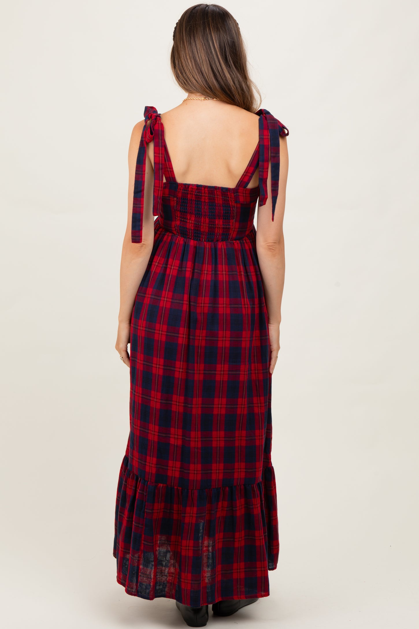red checkered maternity dress Ingrid & Isabel For Every Belly Women's Maternity Gingham Woven Dress, Size S-xxl, Red