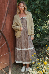 Yellow Chunky Knit Open Cardigan