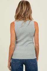 Mint Knit Scalloped Detail Maternity Tank Top