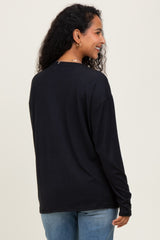 Black Relaxed Fit Maternity Long Sleeve Top