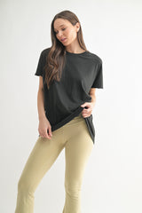 Black Slouchy Short Sleeve Tee