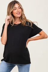 Black Slouchy Maternity Short Sleeve Tee