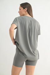 Grey Slouchy Short Sleeve Tee