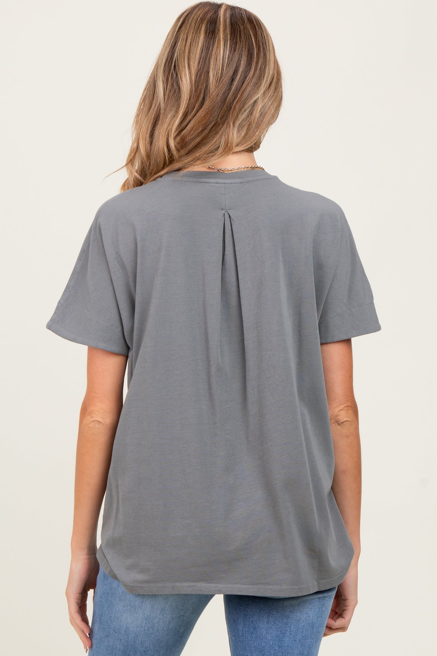 Grey Slouchy Maternity Short Sleeve Tee