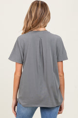 Grey Slouchy Maternity Short Sleeve Tee