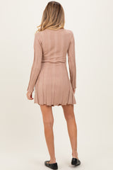 Mocha Wide Rib Maternity Mini Sweater Dress