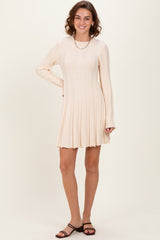 Cream Wide Rib Mini Sweater Dress
