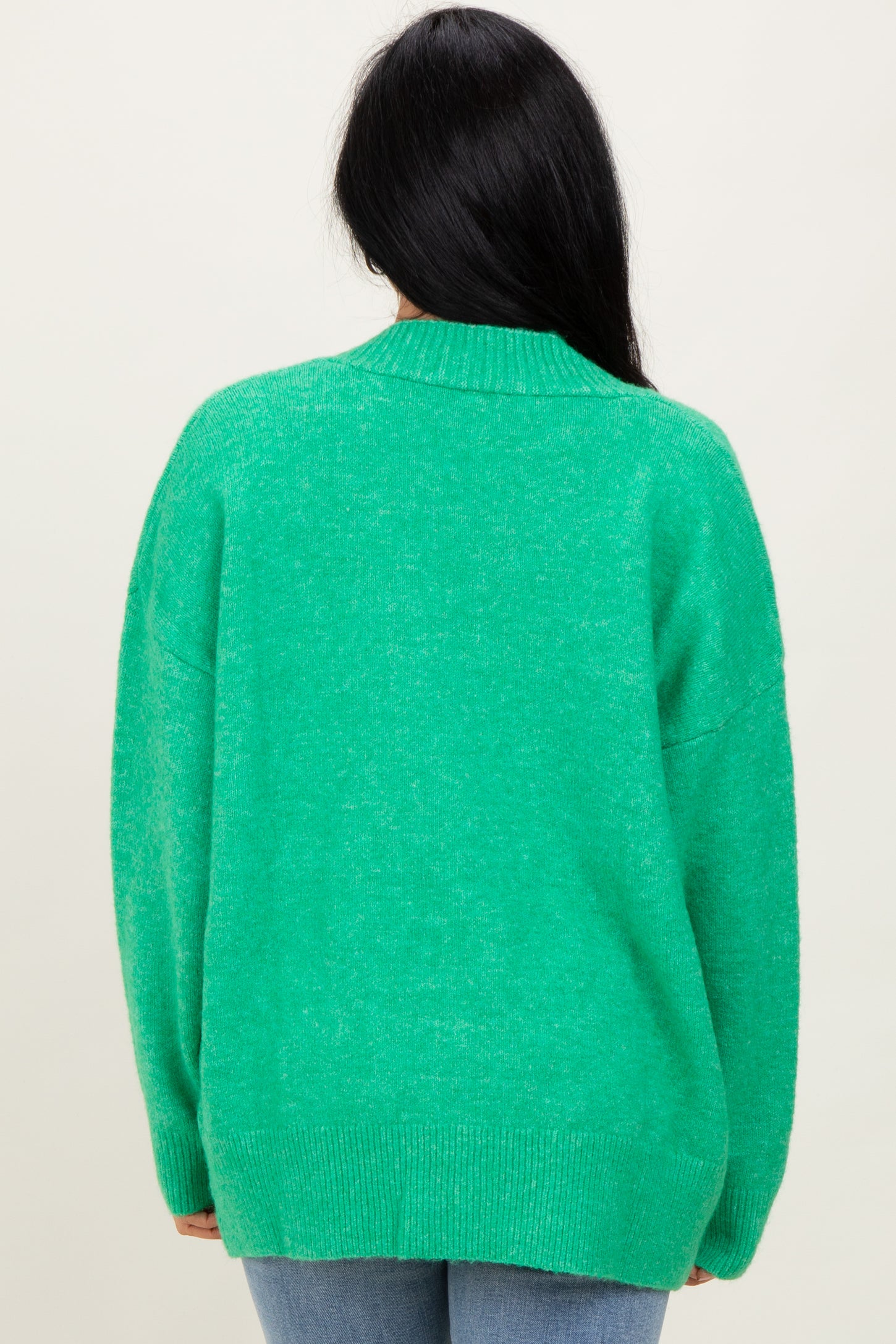 Green Oversized Toggle Button Cardigan