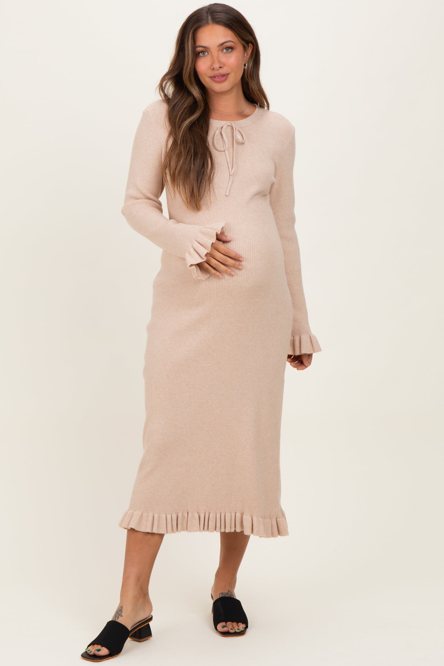 pink blush sweater dress DRESSBARN Pink Blush Knit Sweater Dress Women's Medium 37" Long