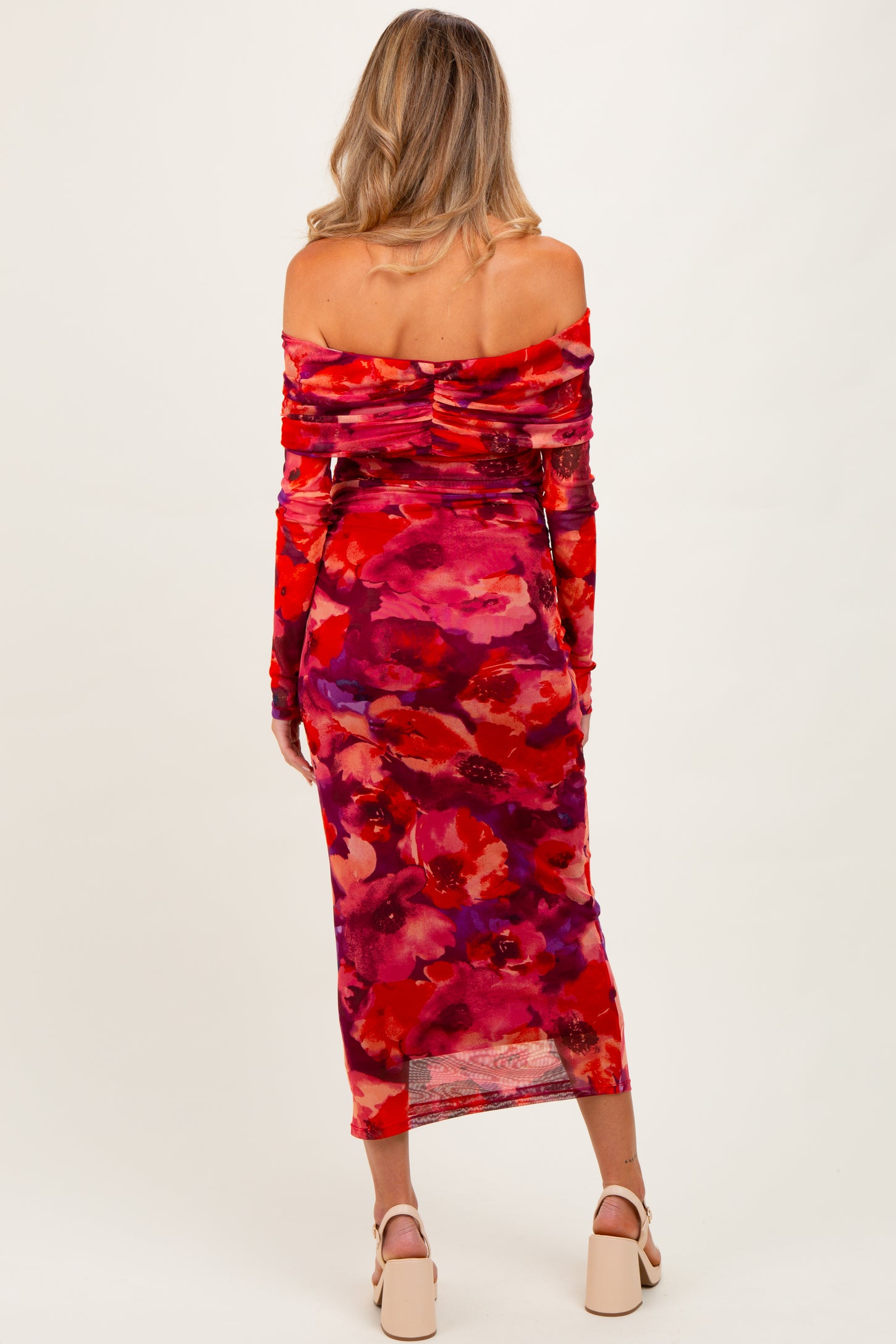 red floral mesh maxi dress Black Floral Mesh Maxi Dress