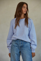 Light Blue Chunky Knit Oversized Maternity Sweater