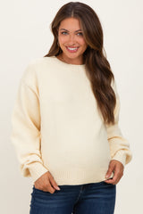 Yellow Chunky Knit Oversized Maternity Sweater