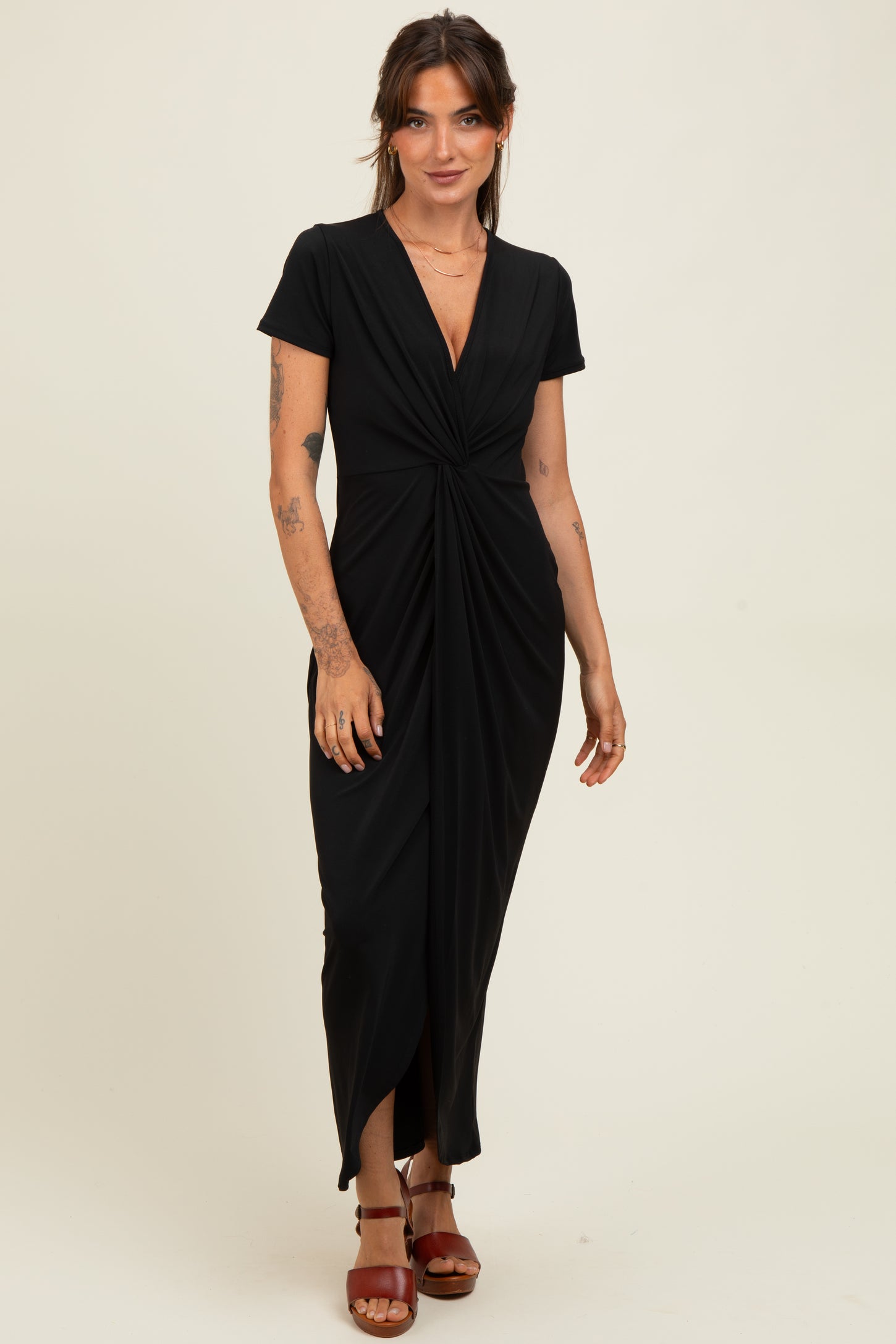 gathered front maxi dress NOMIA Gathered Front Dress in Deep Sea Deep Sea / 6