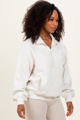 Ivory French Terry Quarter Zip Pullover