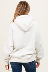 Ivory Fleece Oversized Maternity Hoodie