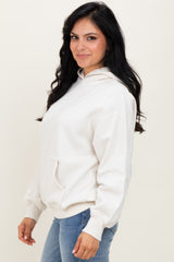 Ivory Fleece Oversized Hoodie