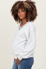 Heather Grey V-Neck Maternity Sweatshirt