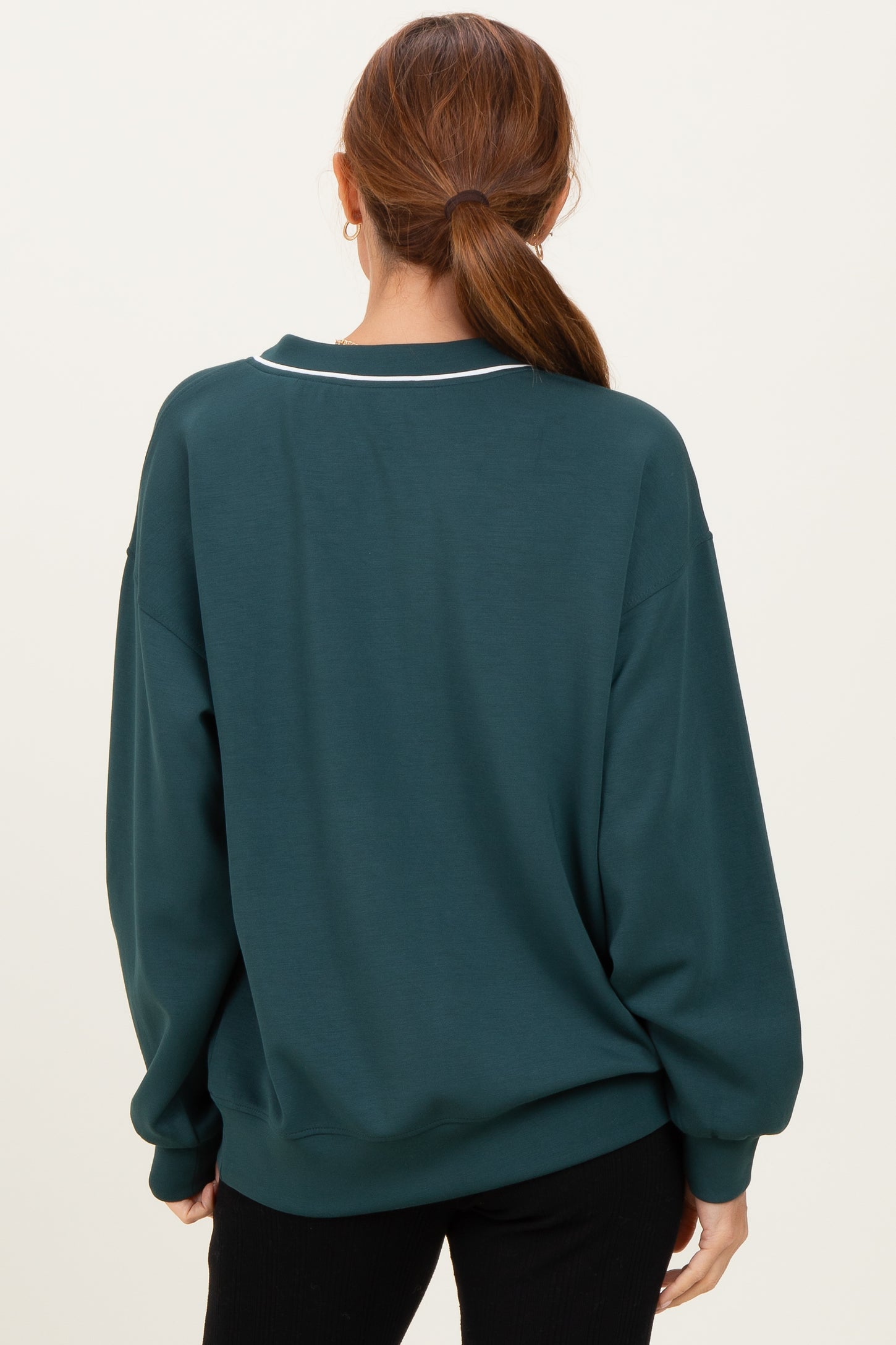 Forest Green V-Neck Sweatshirt