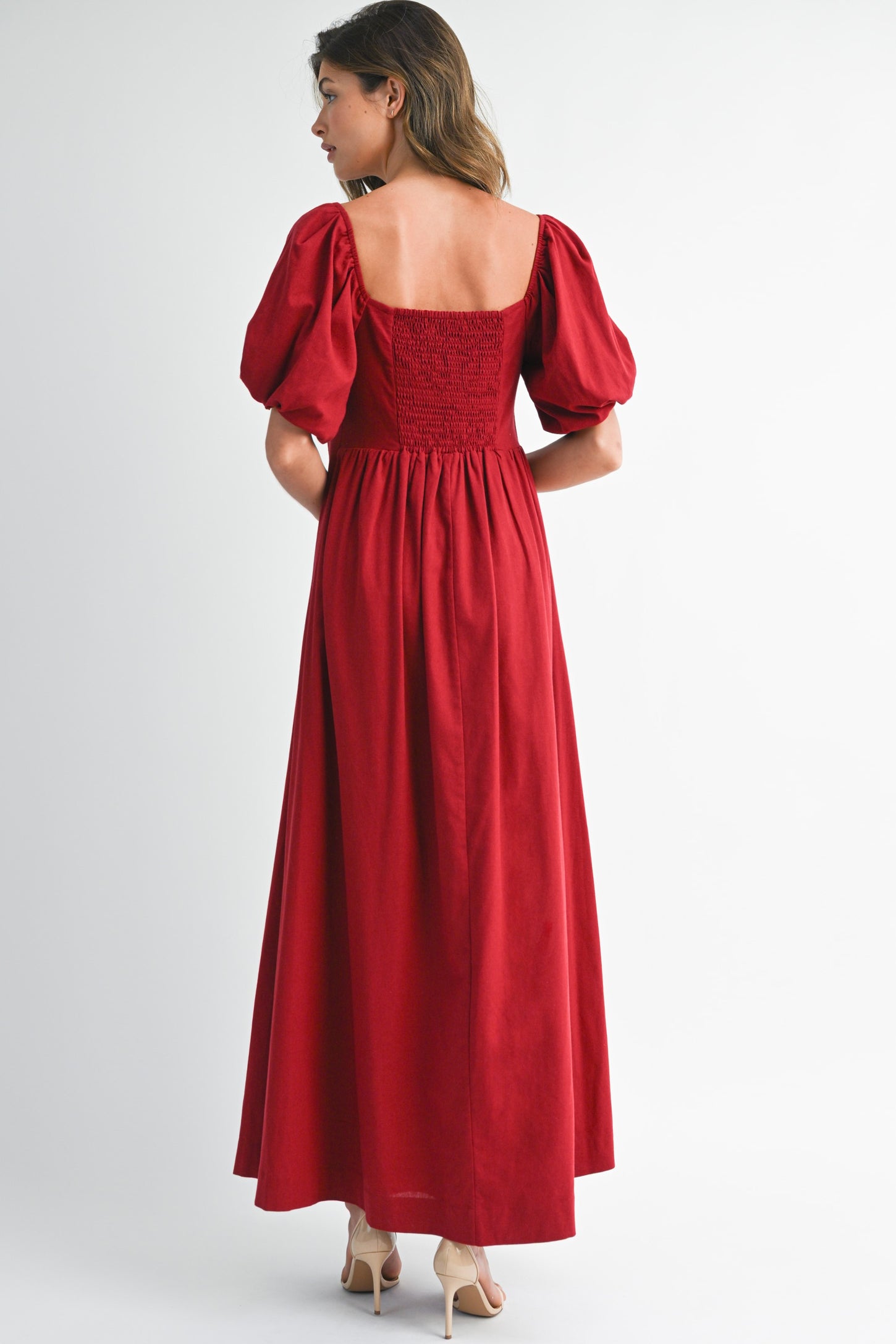 Burgundy Square Neck Puff Sleeve Maxi Dress – PinkBlush Burgundy Square Neck Puff Sleeve Maxi Dress – PinkBlush