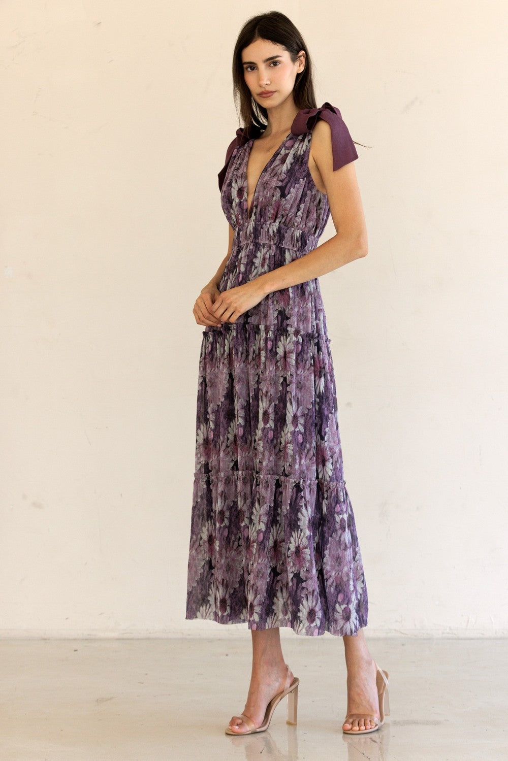 deep purple floral dress Purple Floral Long Dress. A Sophisticated Look for a Ball in Lavender. Ombre Floral Corset Dress. Fairytale Handmade Dress Fantastic Costume