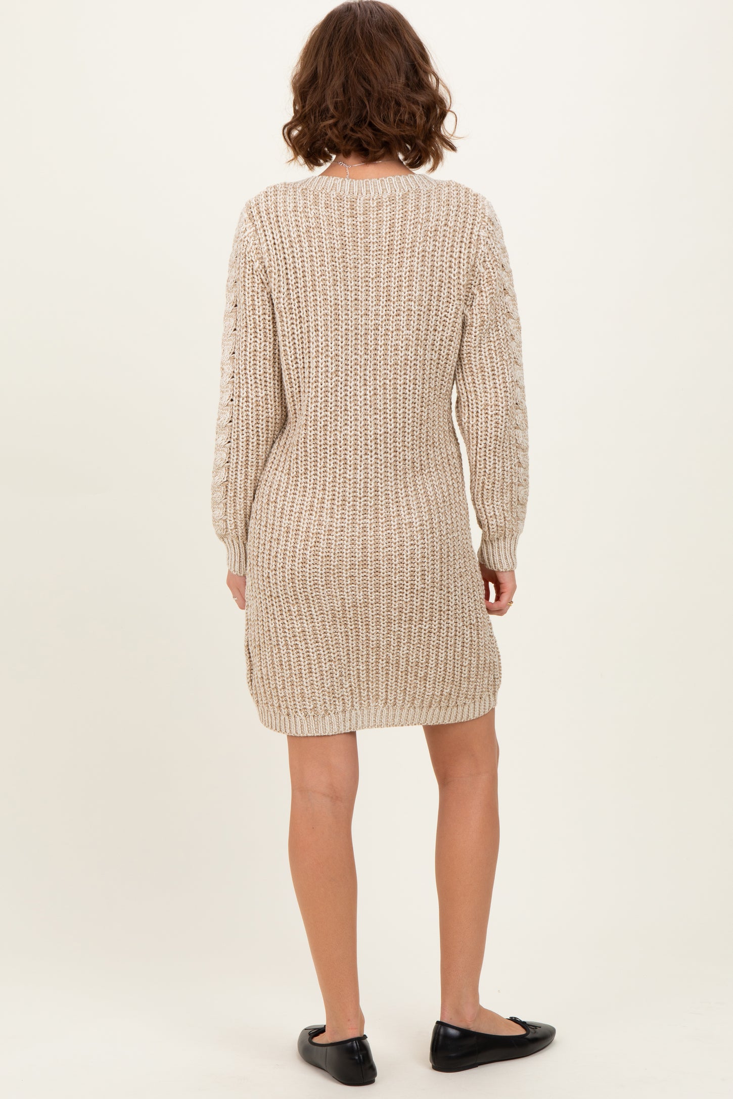 mini cable knit sweater dress Burnt Orange | Cozy & Stylish 32 A cozy Beige Two Tone Cable Knit