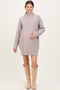 Taupe Turtleneck Chunky Knit Maternity Sweater Dress