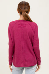 Burgundy Baby Waffle Knit Long Sleeve Top