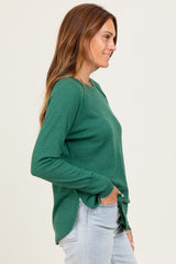 Green Baby Waffle Knit Long Sleeve Top