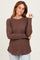 Brown Baby Waffle Knit Long Sleeve Top