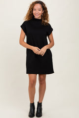 Black Mock Neck Mini Dress