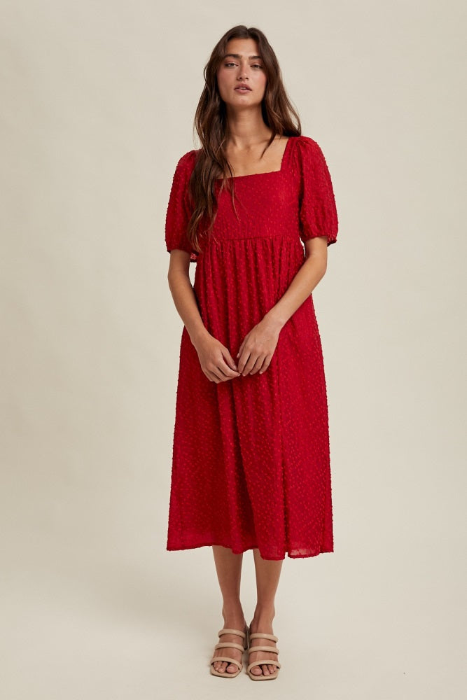 swiss dot dress midi Confte - Swiss Dot Mesh Midi Homecoming Dress