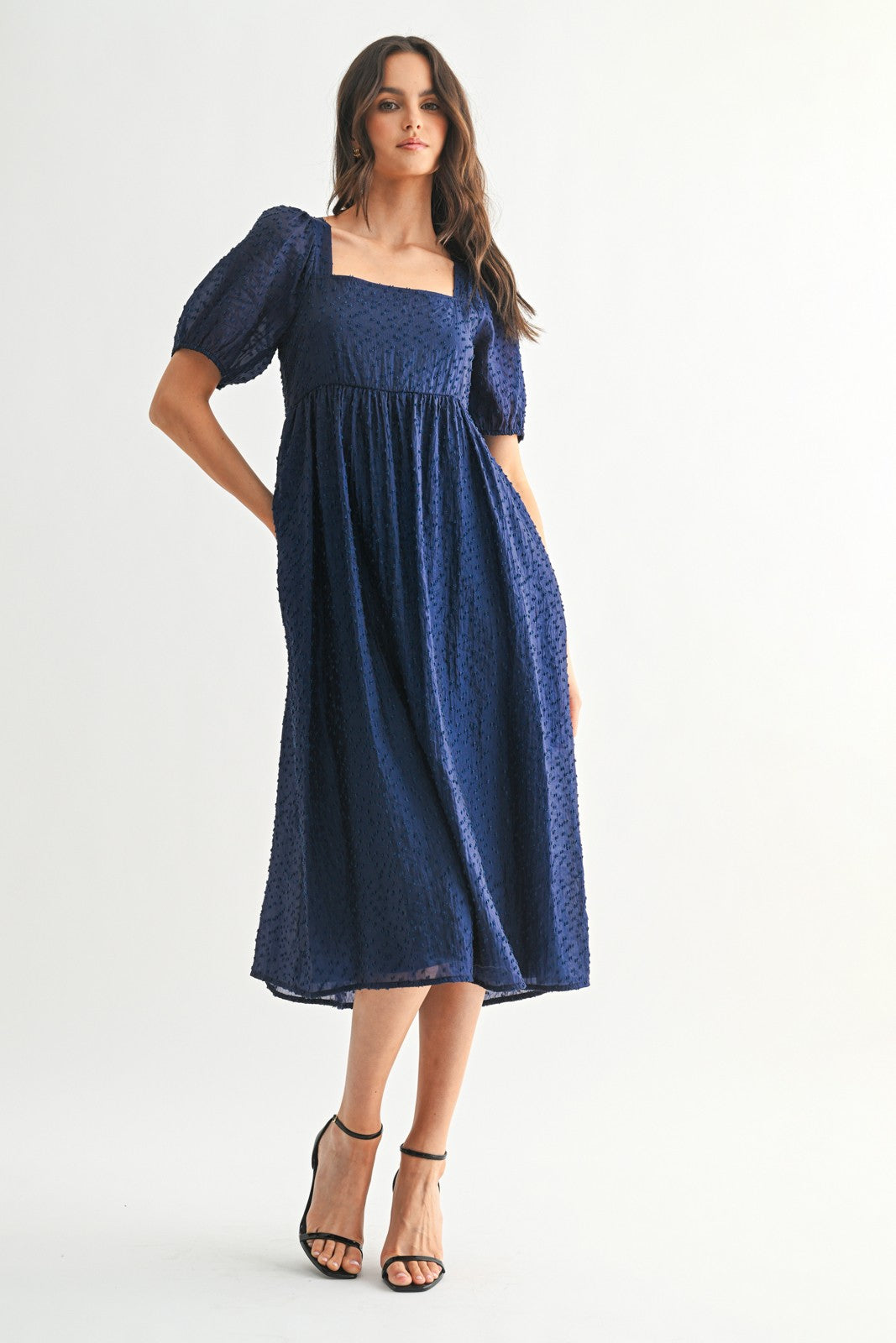 swiss dot dress midi The Elisabeth Dress in Medium Weight Swiss Dot