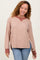 Mocha Oversized Contrast Trim Thermal Pullover
